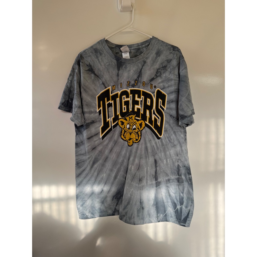 Colortone Mizzou Tigers T Shirt Mens Large Grey Tie Dye Missouri NCAA Graphic